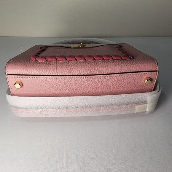 NWT Coach CA077 Mini Lane Top Handle In Refine Pebble Leather Whipstitch Pink - Picture 5 of 7